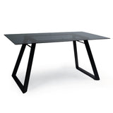 Atlas Smoked Glass Dining Table  - Metal Legs