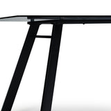 Atlas Smoked Glass Dining Table  - Metal Legs