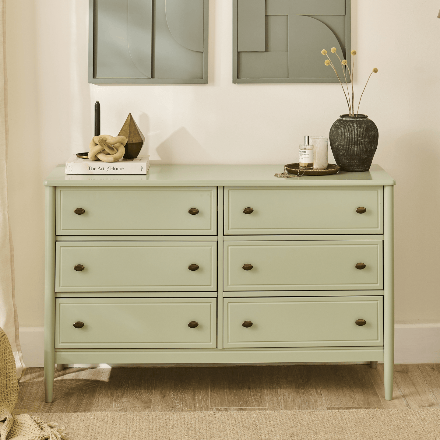 Aubrey 6 Drawer Chest of Drawers - Pistachio Green