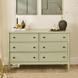 Aubrey 6 Drawer Chest of Drawers - Pistachio Green
