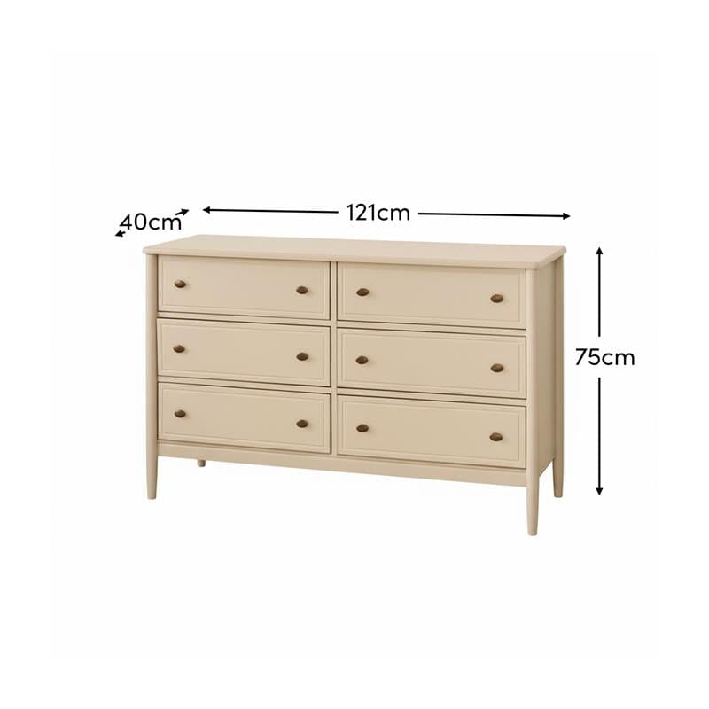 Aubrey 6 Drawer Chest of Drawers - Driftwood - Laura James