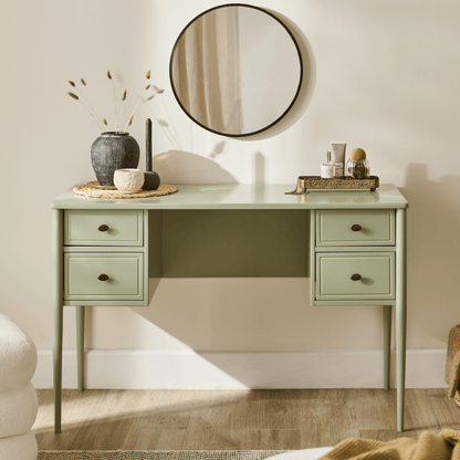 Aubrey Pistachio Green Dressing Table with Drawers