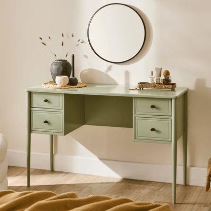 Aubrey Pistachio Green Dressing Table with Drawers