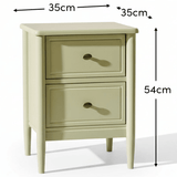 Aubrey 2 Drawer Bedside Table - Pistachio Green
