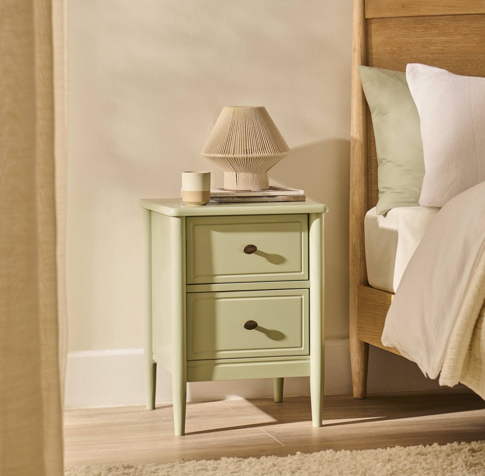 Aubrey_40cm_2_Drawer_Bedside_Table_Pistachio_Green-1 - Laura James