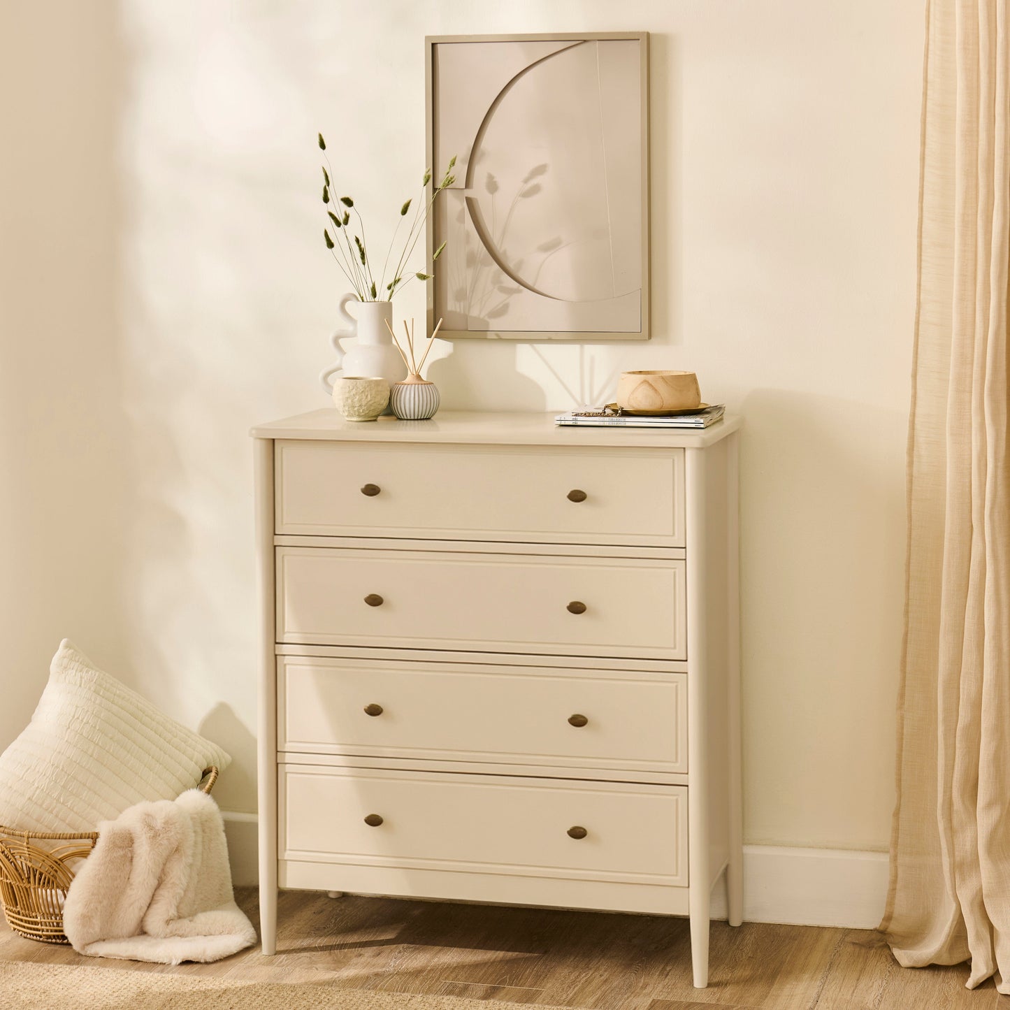 Aubrey 4 Drawer Chest of Drawers - Driftwood - Laura James 