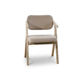Aurelia Soft Beige Dining Armchairs - Set of 2 - Whitewash Oak Legs - Laura James