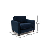 Outlet - Ava Ink Armchair - Black Oak Legs