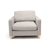 Ava Soft Beige Armchair - Pale Oak Legs - Laura James