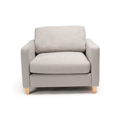 Ava Soft Beige Armchair - Pale Oak Legs - Laura James