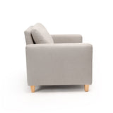 Ava Soft Beige Armchair - Pale Oak Legs - Laura James