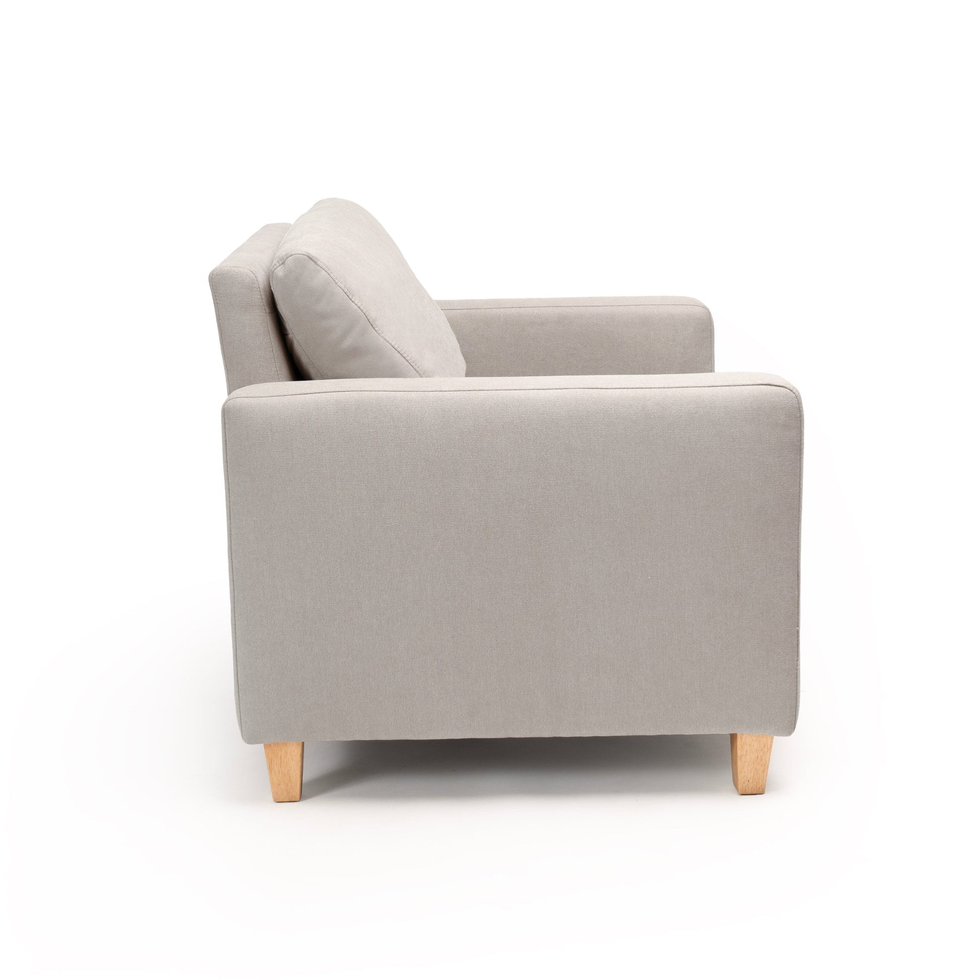 Ava Soft Beige Armchair - Pale Oak Legs - Laura James