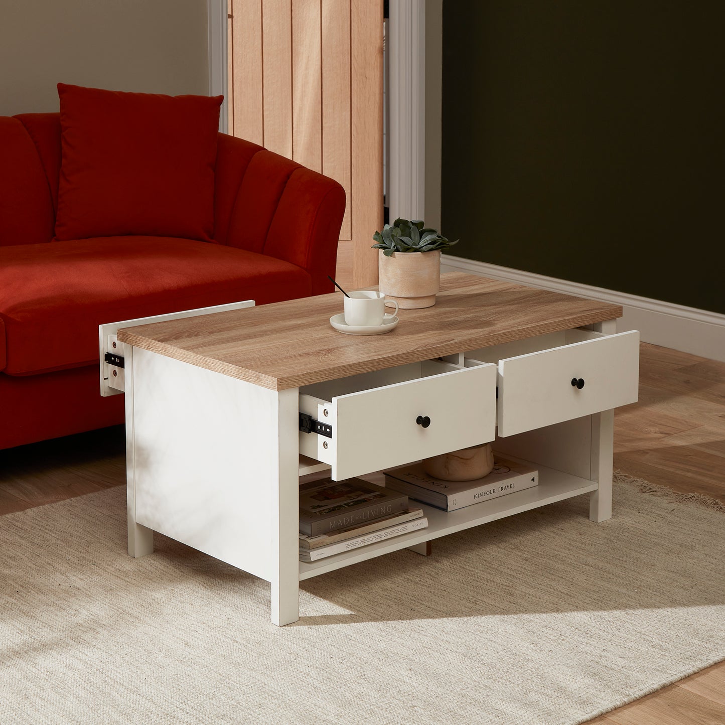 Bampton White Coffee Table with Storage