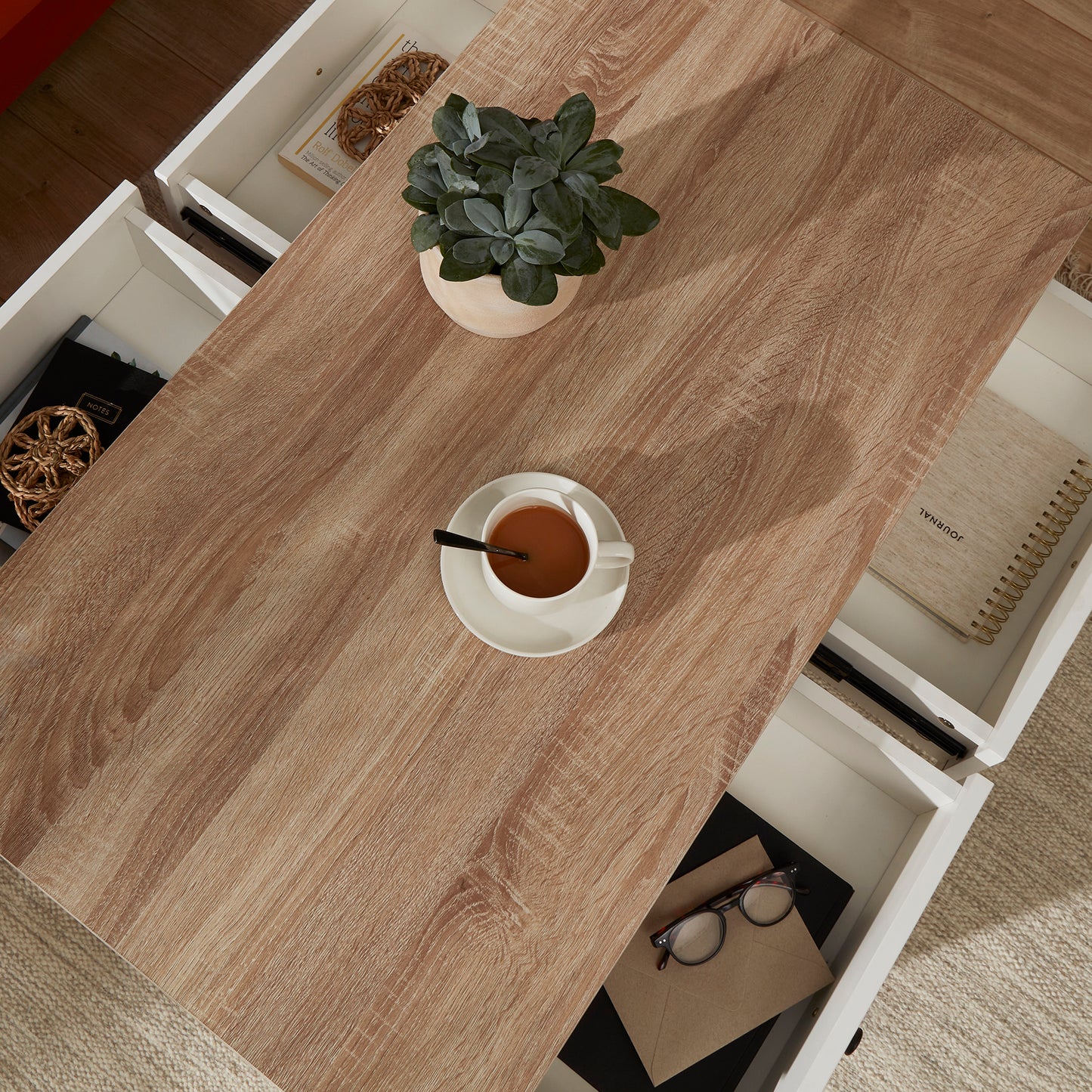 Bampton White Coffee Table with Storage
