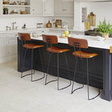 Jayden Tan Leather Bar Stool