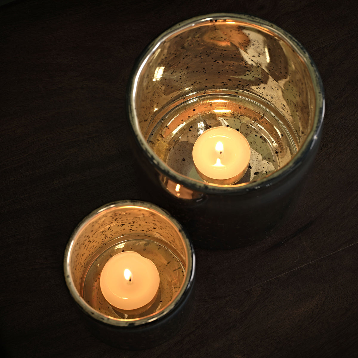 Bellano 7.5cm Tea Light Holder - Rustic Gold - Laura James 