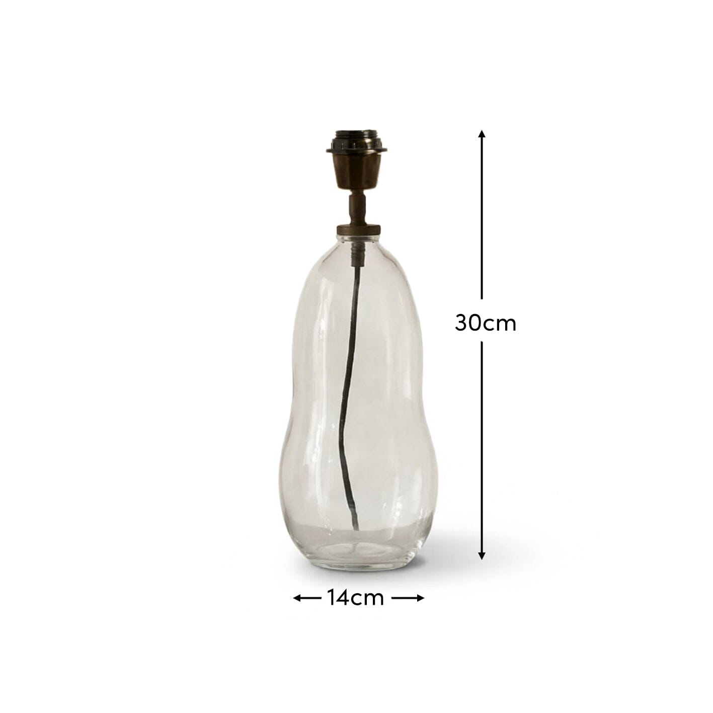 Breamore Clear Glass Wide Table Lamp Base - 30cm - Laura James