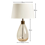 Breamore Clear Glass Lamp with Snow White Shade - Laura James