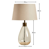 Breamore Clear Glass Lamp with Coningsby 35cm Shade - Taupe
