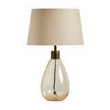 Breamore Clear Glass Lamp & Coningsby Taupe Cotton Lampshade - 35cm