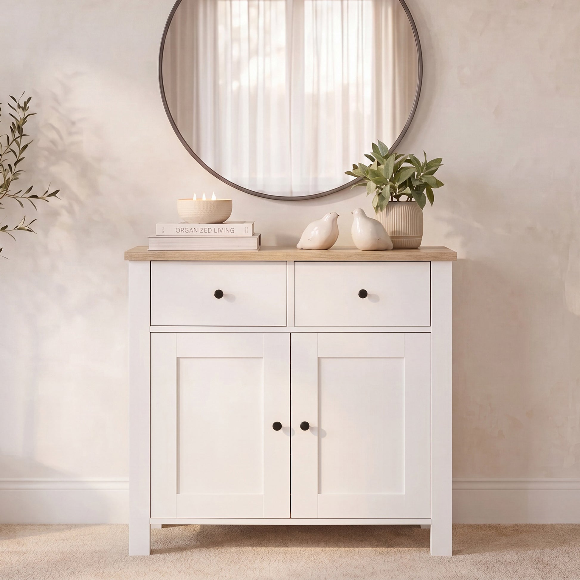 Bampton 2 Door Sideboard - Alabaster White - Laura James 
