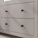 Bampton 3 Door Wardrobe with 2 Drawers - Stone Grey - Laura James 
