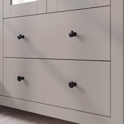 Bampton 3 Door Wardrobe with 2 Drawers - Stone Grey - Laura James 