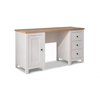 Bampton 3 Drawer Desk - Alabaster White - Laura James 
