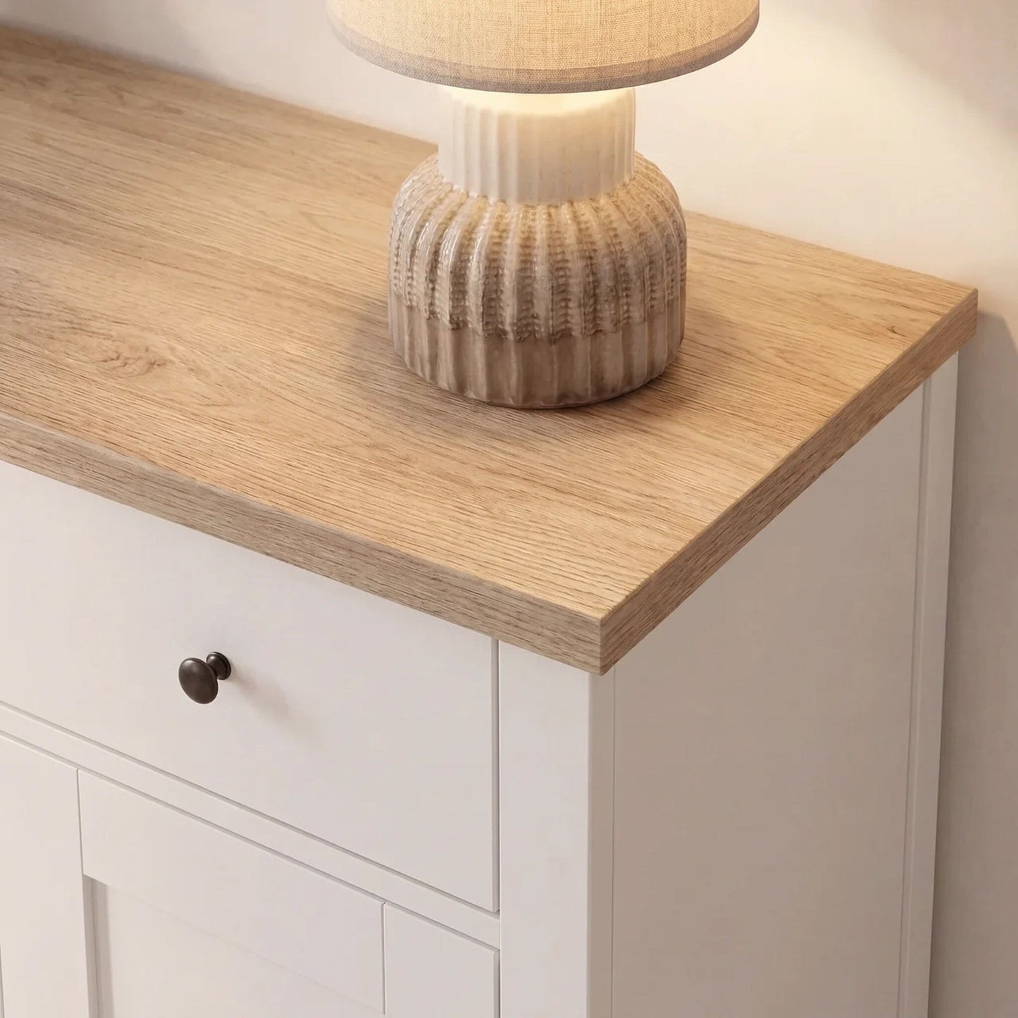 Bampton 3 Door Sideboard - Alabaster White - Laura James 