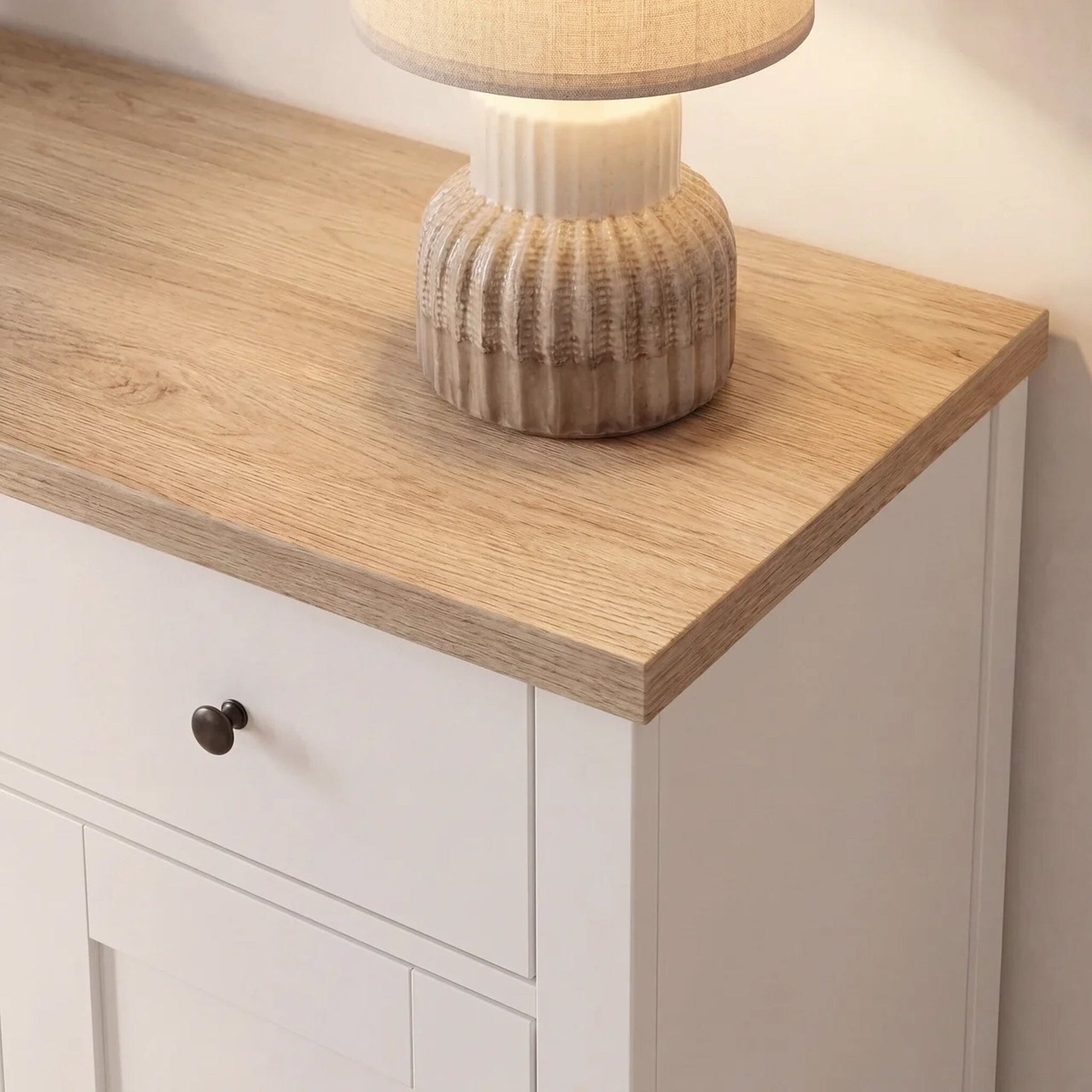 Bampton 3 Door Sideboard - Alabaster White - Laura James 