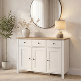 Bampton 3 Door Sideboard - Alabaster White - Laura James 