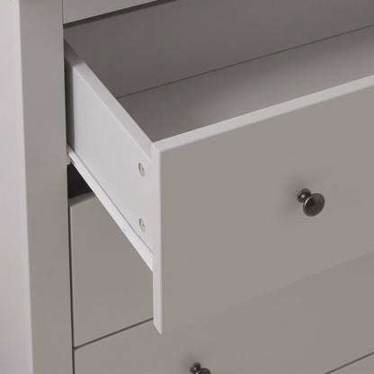 Bampton 4 Drawer Tall Chest of Drawers - Stone Grey - Laura James 