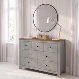 Bampton 7 Drawer Chest of Drawers  - Stone Grey - Laura James 