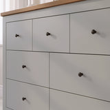 Bampton 7 Drawer Chest of Drawers  - Stone Grey - Laura James 