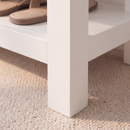 Bampton Alabaster White Open Shoe Rack - Coastal Oak Top - New - Laura James 