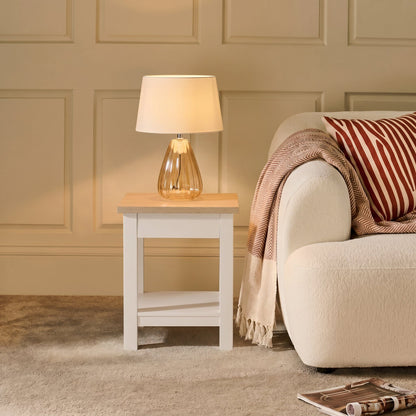 Bampton Alabaster White Side Table - Laura James 