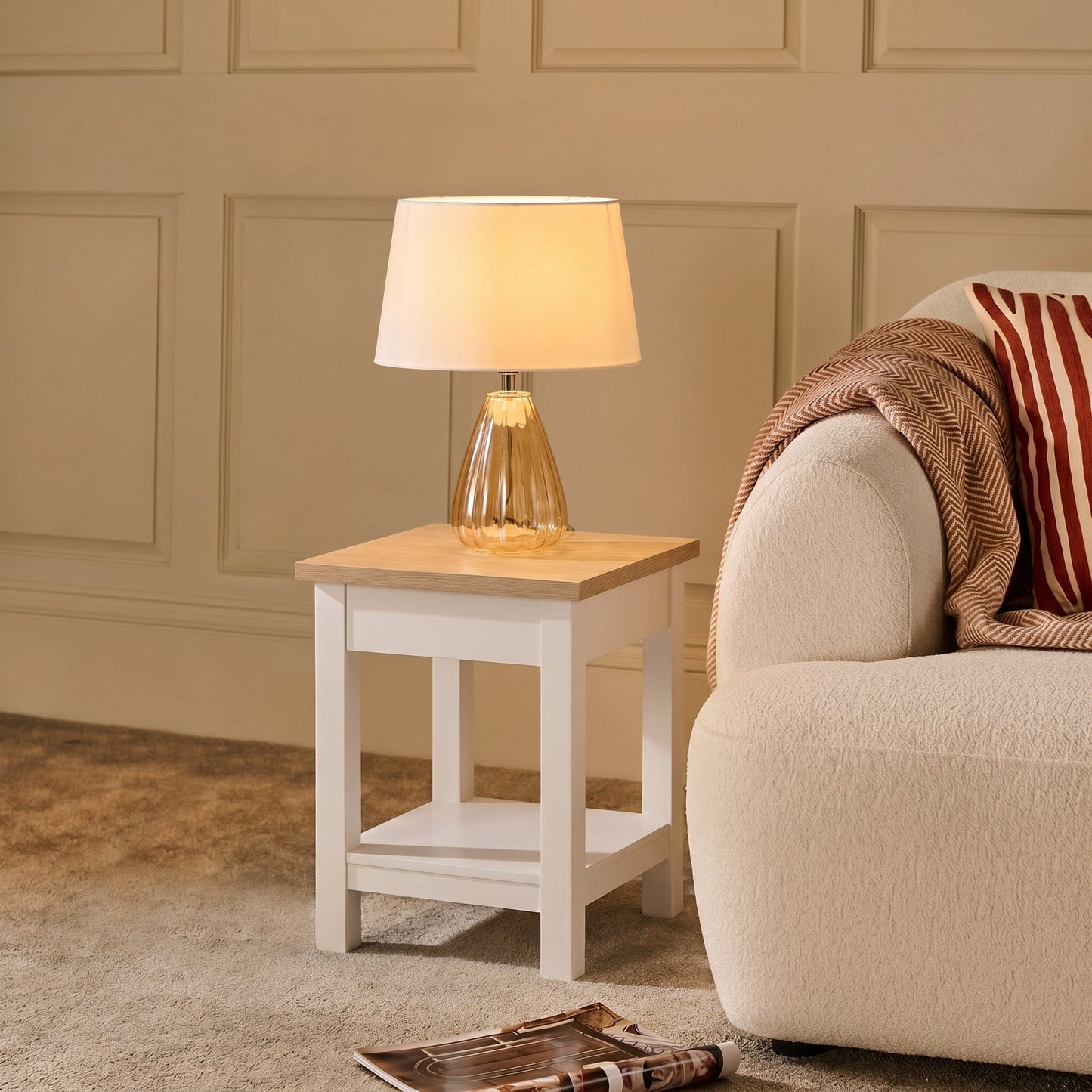 Bampton Alabaster White Side Table - Laura James 