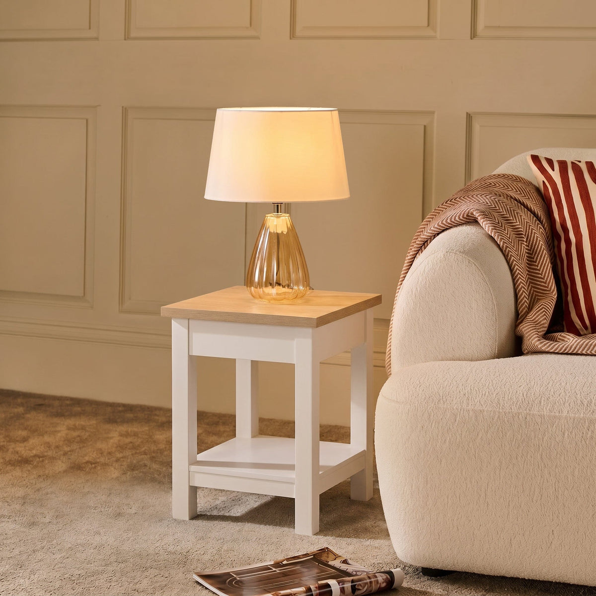Bampton Alabaster White Side Table - Laura James 