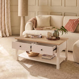 Bampton Alabaster White Coffee Table with Storage - Laura James 