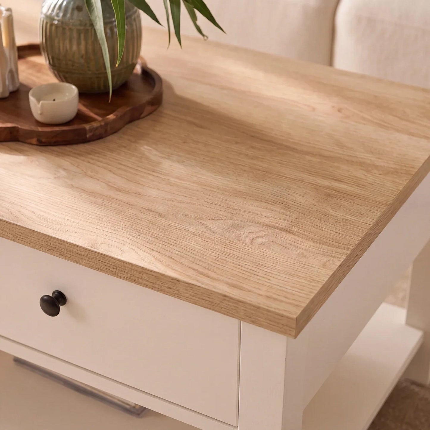 Bampton Alabaster White Coffee Table with Storage - Laura James 