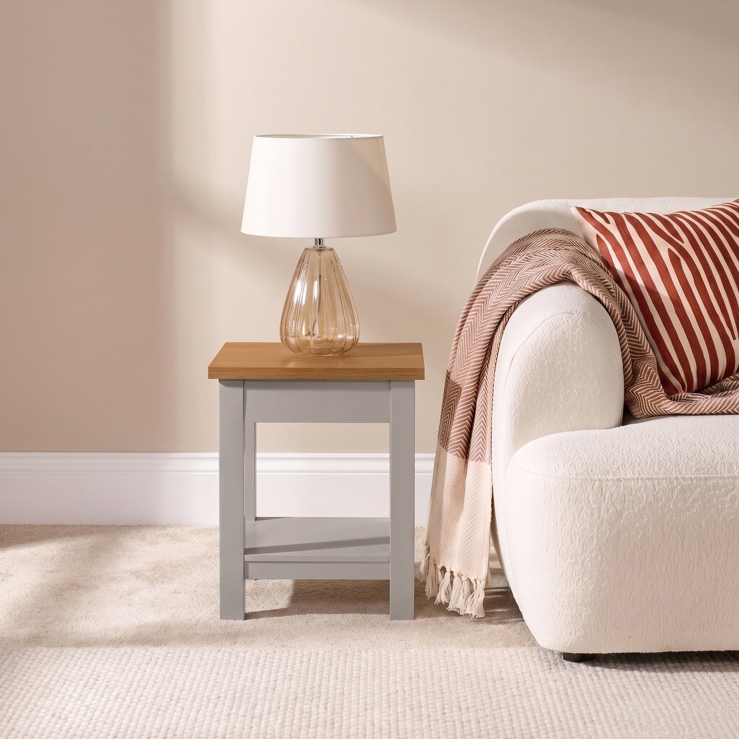 Bampton Stone Grey Side Table - Laura James 