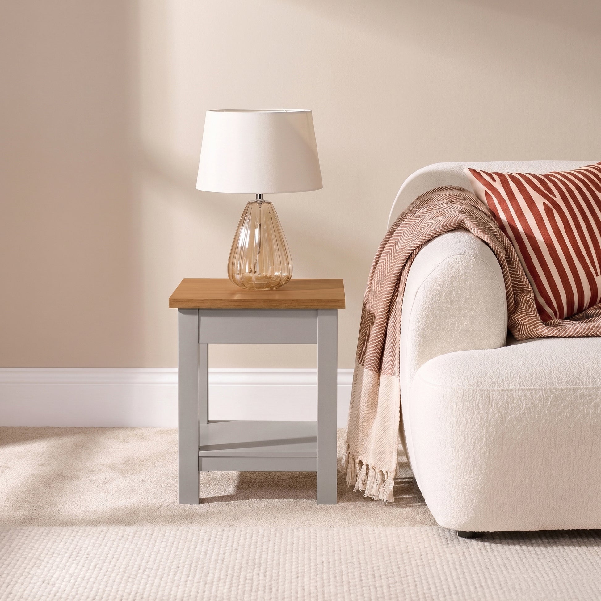 Bampton Stone Grey Side Table - Laura James 
