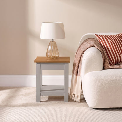 Bampton Stone Grey Side Table - Laura James 