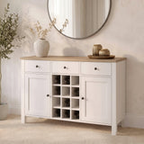 Bampton Sideboard with Wine Rack - Alabaster White - Laura James 