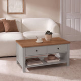 Bampton Stone Grey Coffee Table with Storage - Laura James 