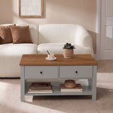 Bampton Stone Grey Coffee Table with Storage - Laura James 