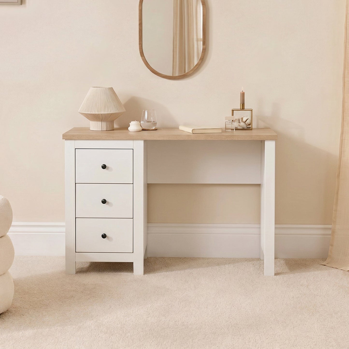 Bampton White Dressing Table with Drawers - Laura James 
