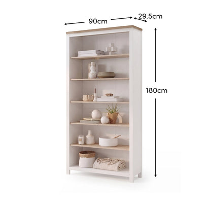 Bampton White Tall  Bookcase - Laura James 