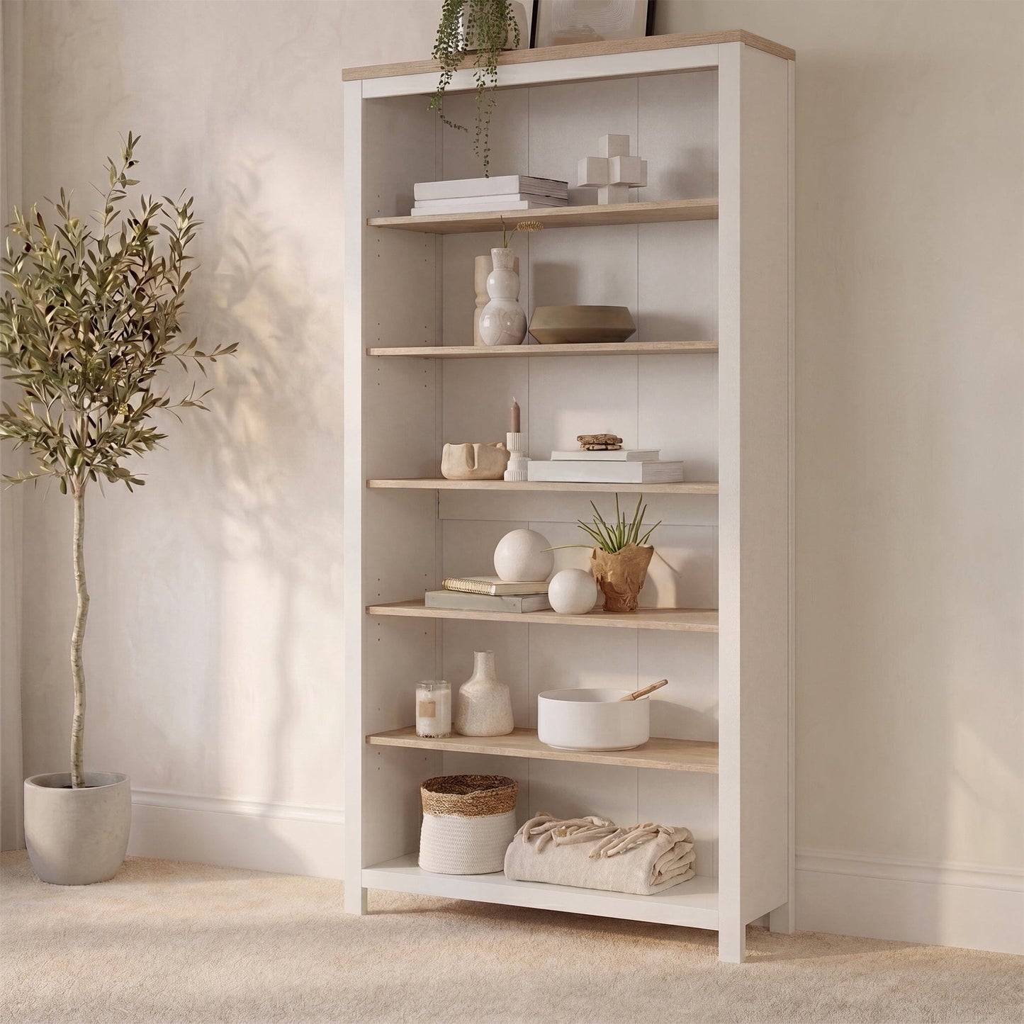 Bampton White Tall  Bookcase - Laura James 