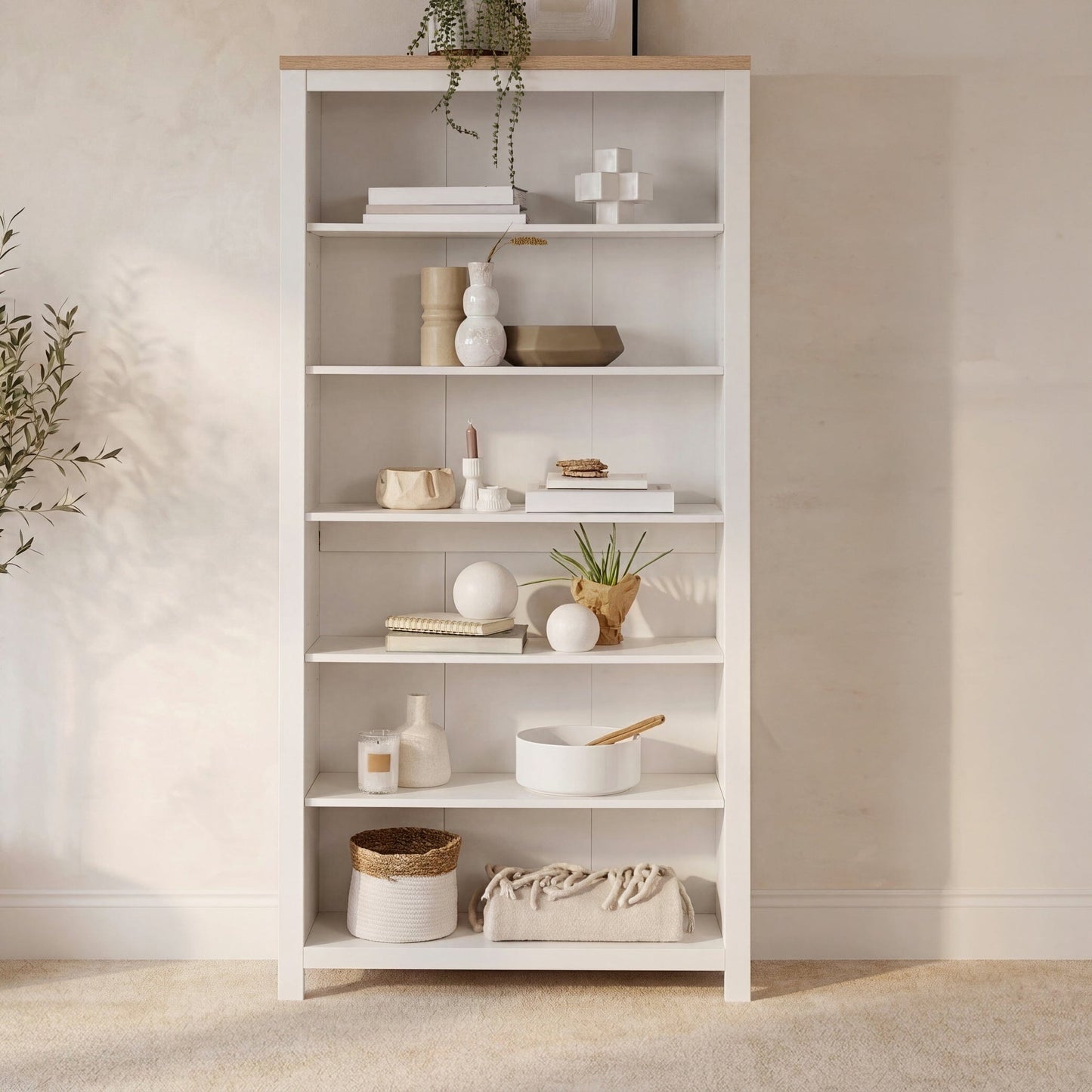 Bampton White Tall  Bookcase - Laura James 
